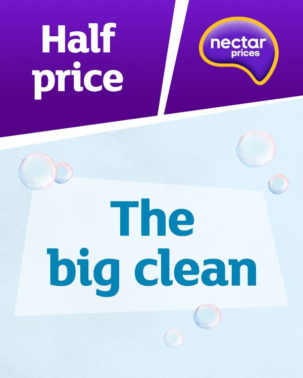 Clean up with up to Half Price savings.